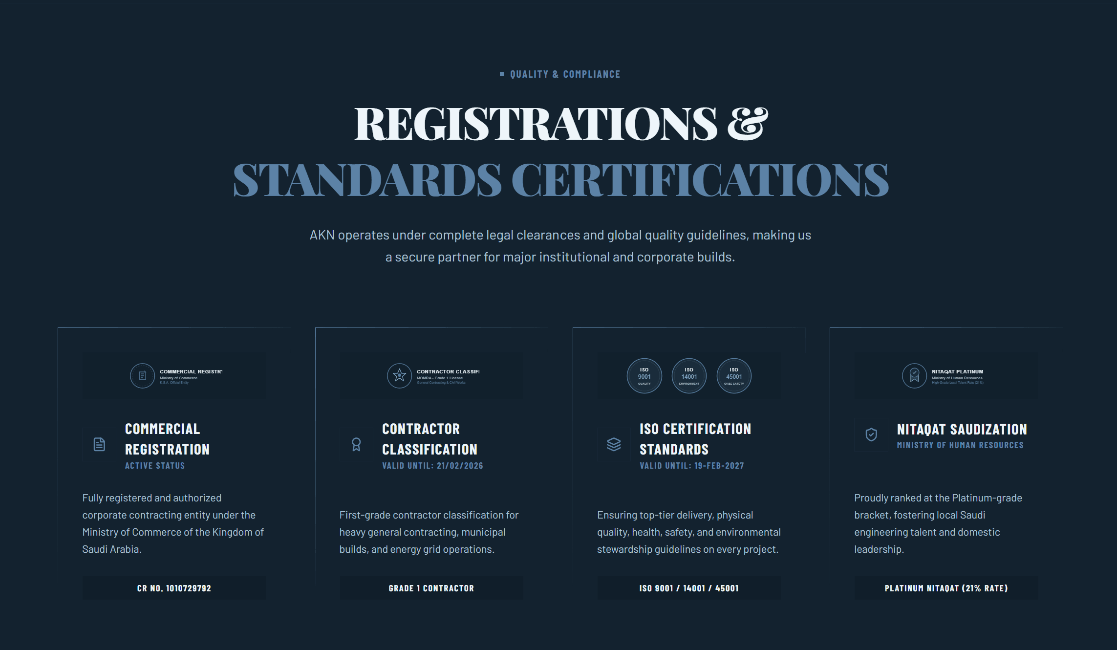 AKN Company — services section